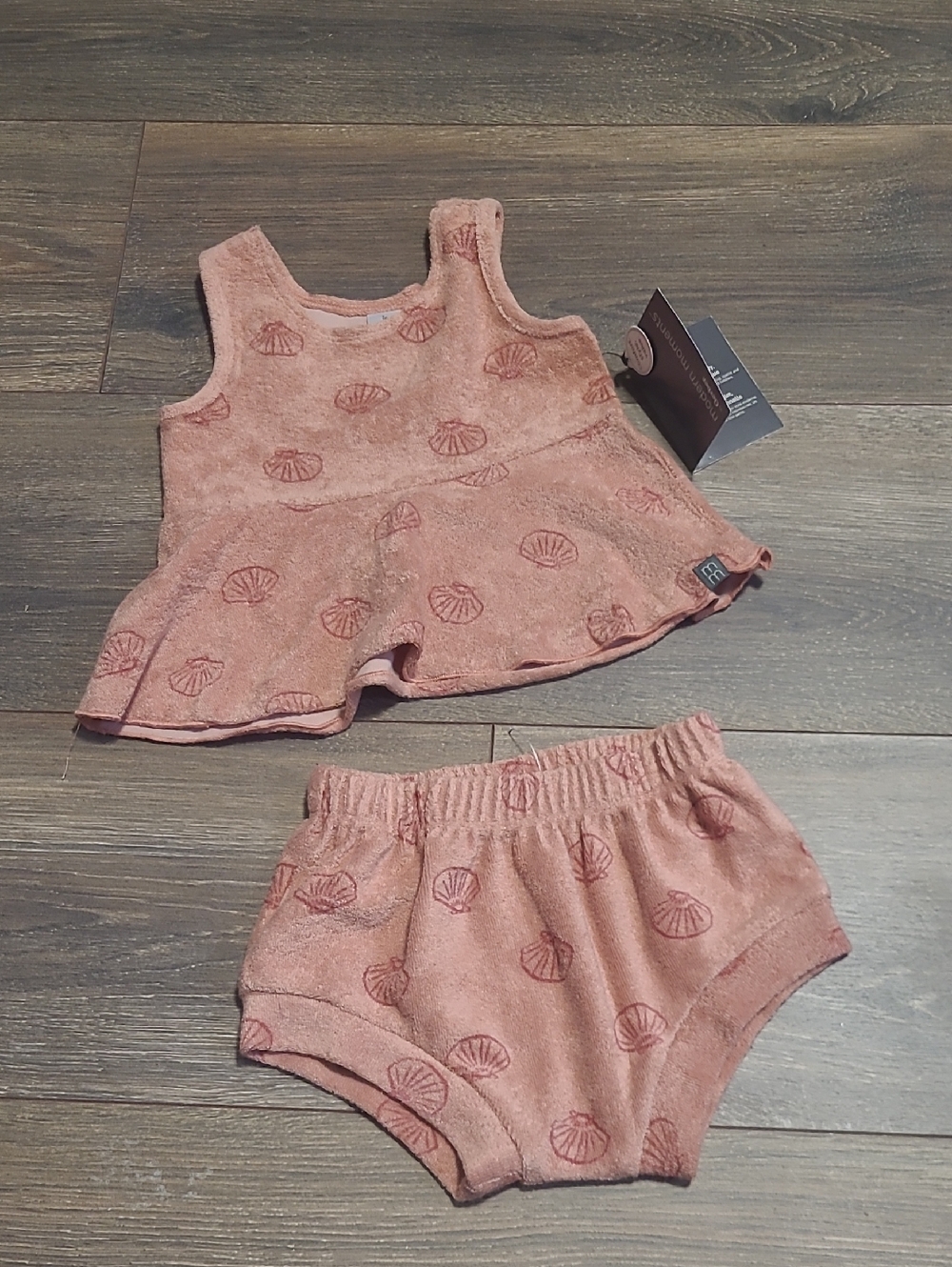 Gerber Pink Shell Print Baby Tank Top & Bloomers Set